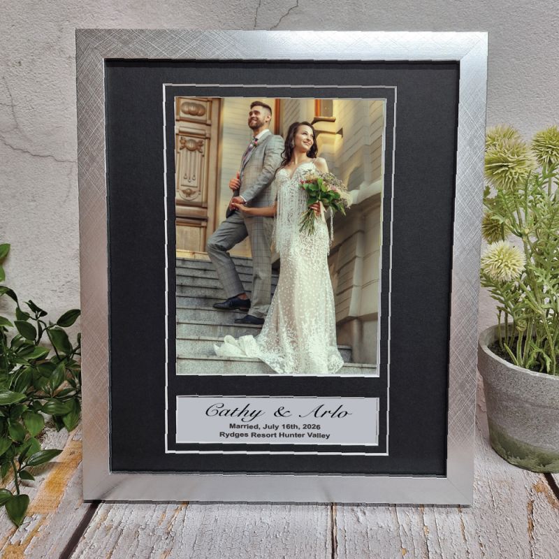 Wedding Personalised Photo Frame 6x8 Silver