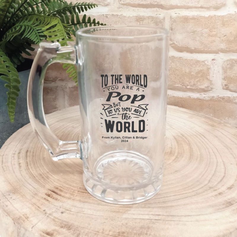 Poppy You're My World Glass Stein