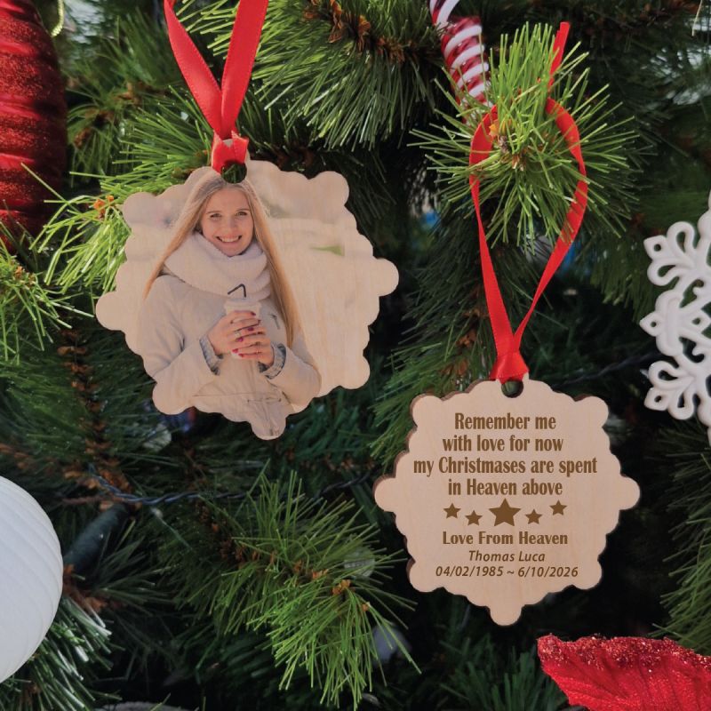 Memorial Christmas Photo Wooden Ornament - In Heaven
