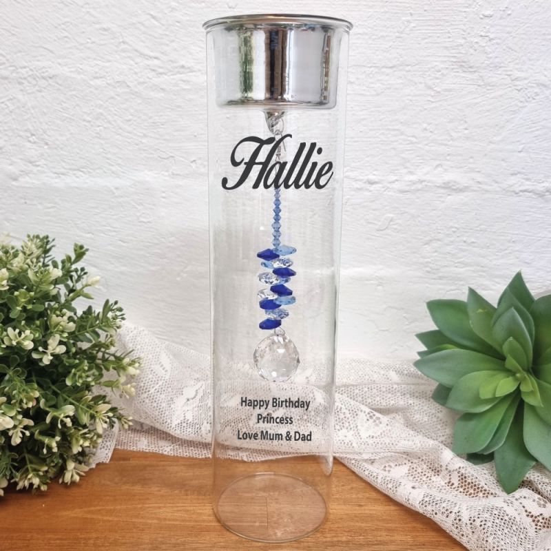 Birthday Candle Holder with Sapphire Suncatcher