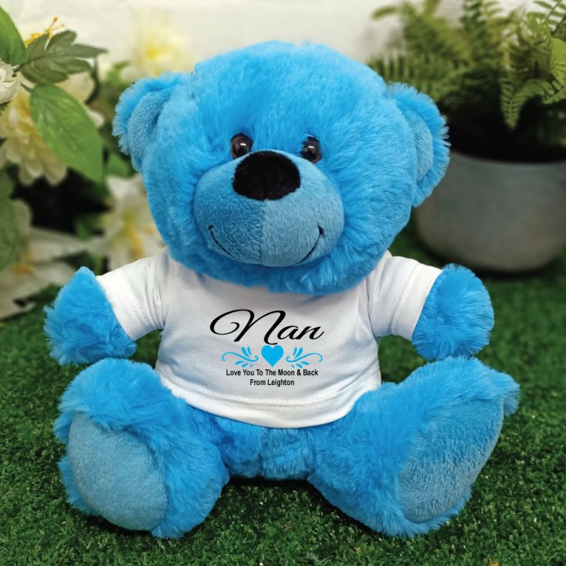 Nana Personalised Teddy Bear Bright Blue