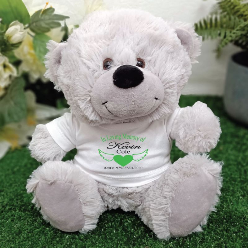 In Loving Memory Memorial Teddy Bear Grey Plush