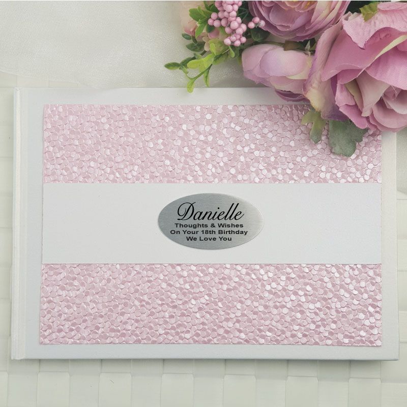 18th Birthday Guest Book Keepsake Album- Pink Pebble