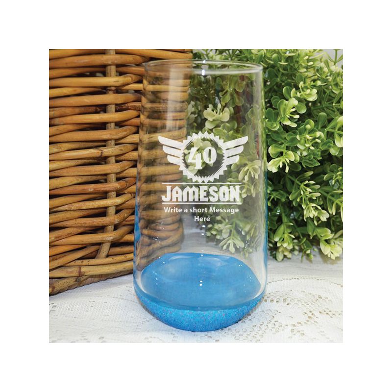 40th Birthday Engraved Personalised Glass Tumbler (M)