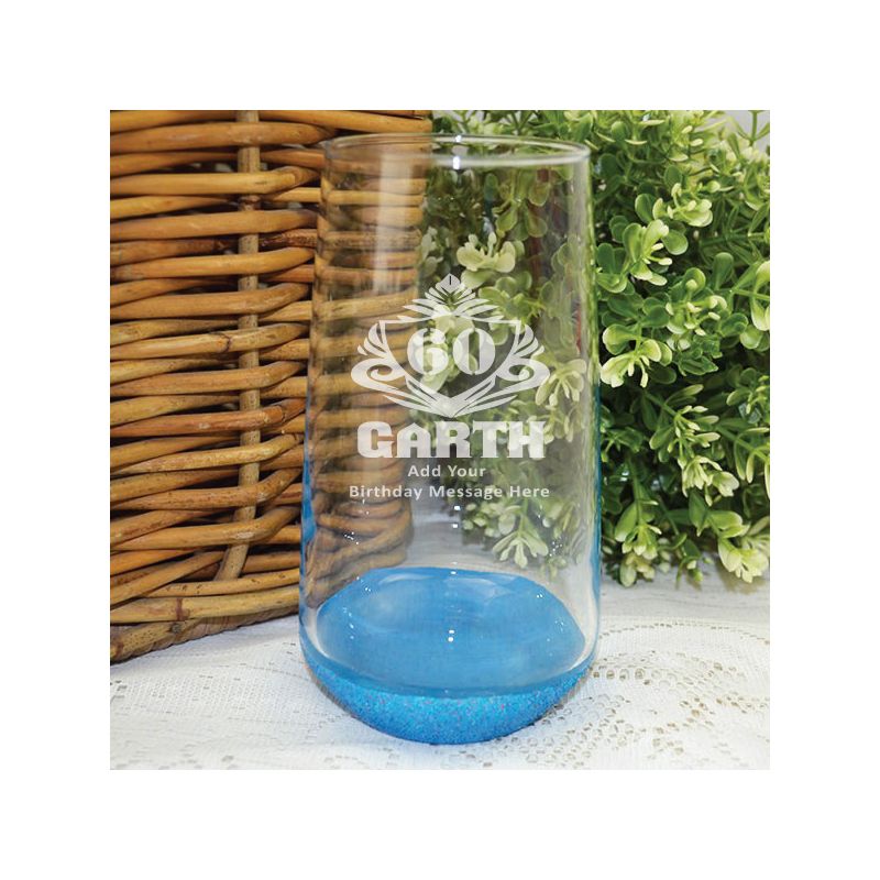 60th Birthday Engraved Personalised Glass Tumbler (M)