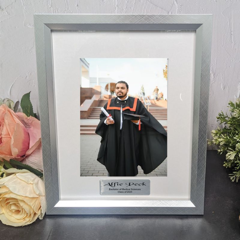Graduation Personalised Photo Frame Silver 5x7