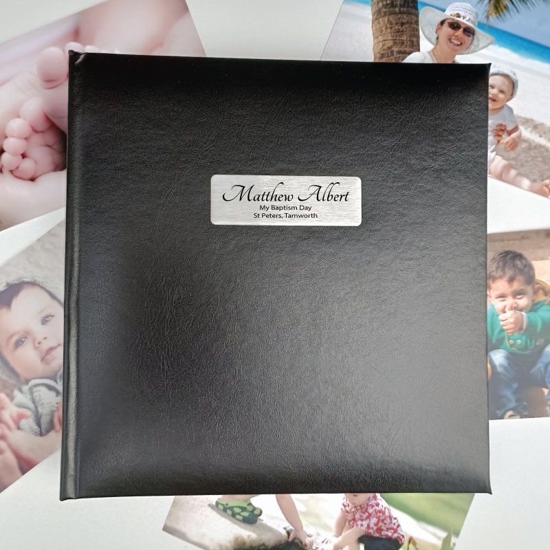 Personalised Baptism Day Photo Album -Black 200