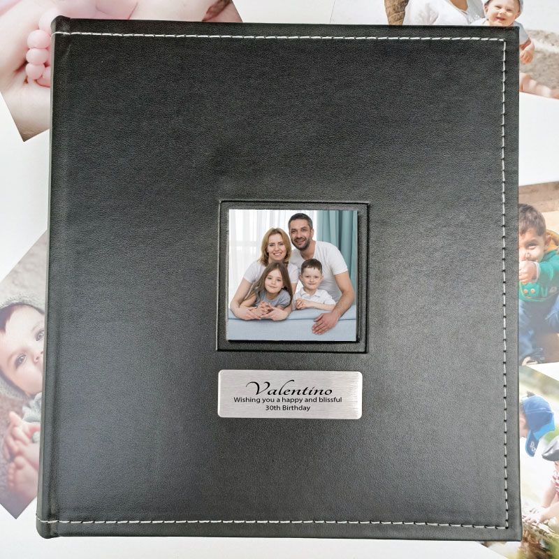 30th Birthday Personalised Black Album 5x7 Photo
