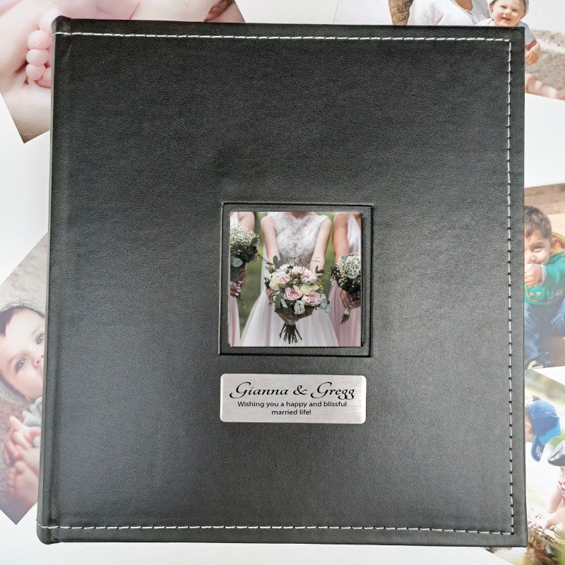 Personalised Wedding Album Black 5x7 Photo