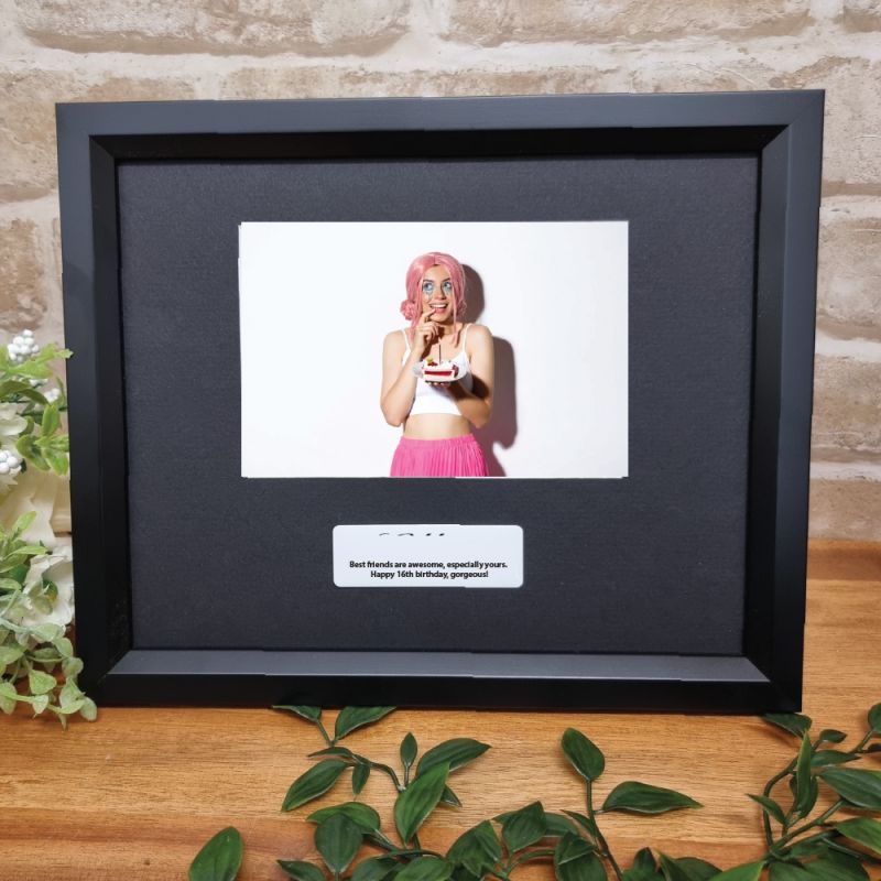 Custom 16th Birthday Frame 4x6 - Black