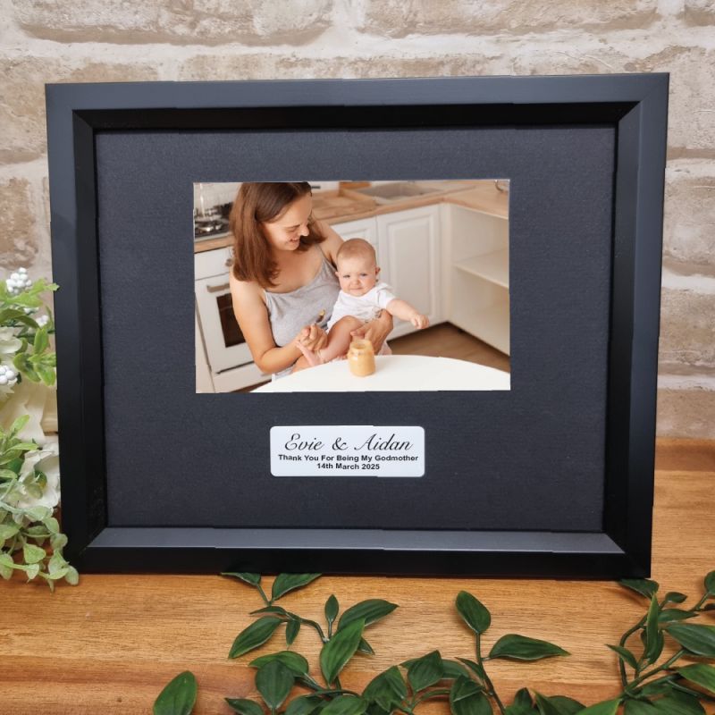 Custom Godmother Photo Frame 4x6 - Black