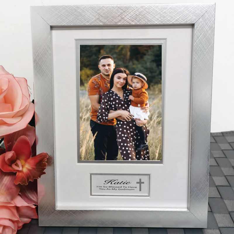 Godmother Photo Frame Silver Wood 4x6 Photo