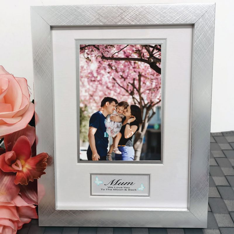 Mum Photo Frame Silver Wood 4x6 Photo