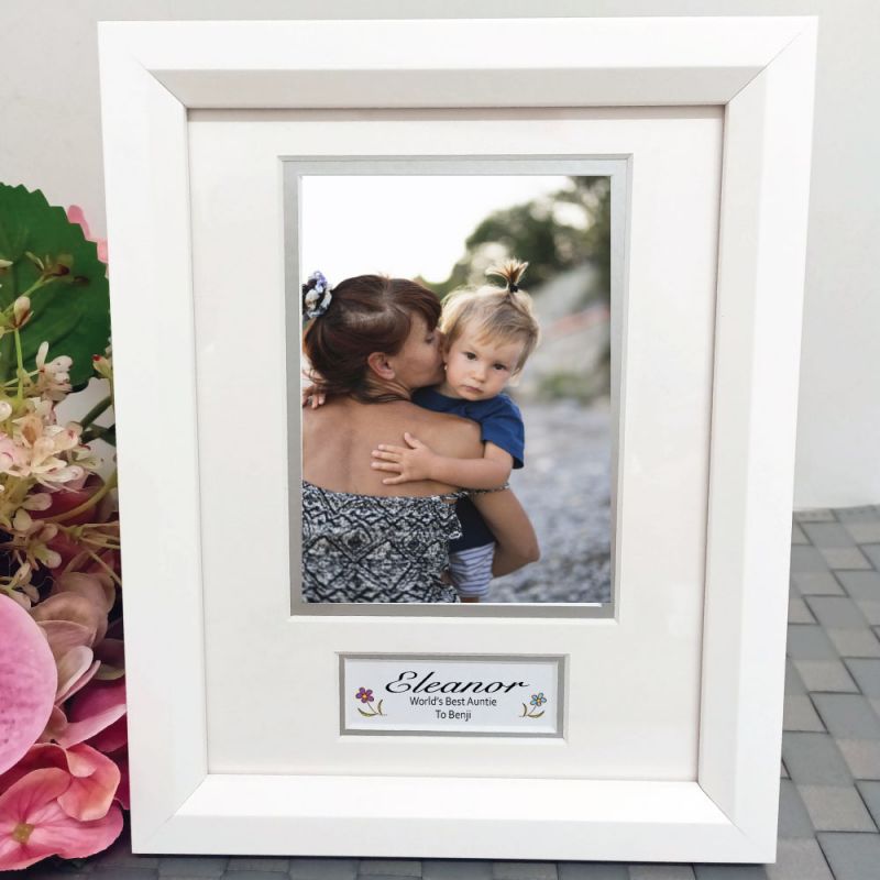 Aunty Photo Frame White Wood 4x6 Photo