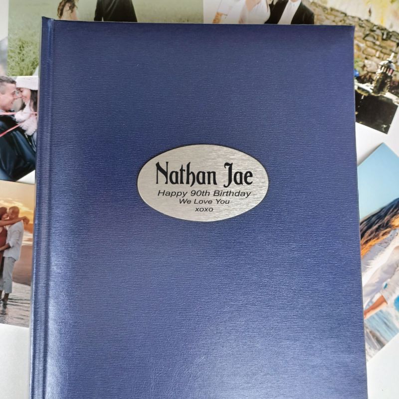 Personalised 90th Birthday Album 300 Photo Blue