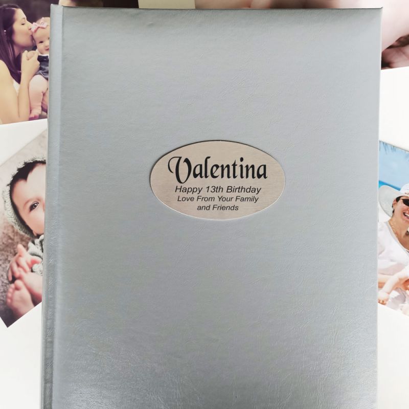Personalised 13th Birthday Album 300 Photo Silver