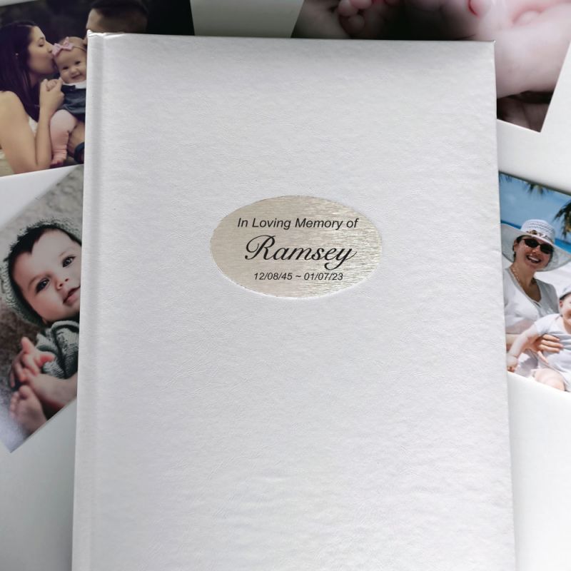 Personalised Memorial Album 300 Photo White