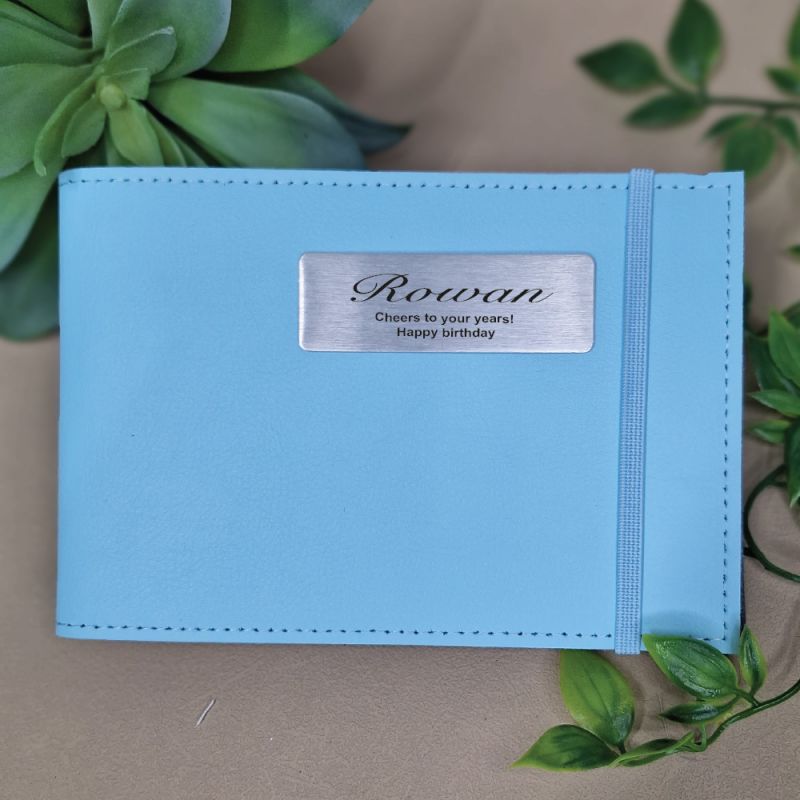 Personalised Christening Brag Photo Album - Blue