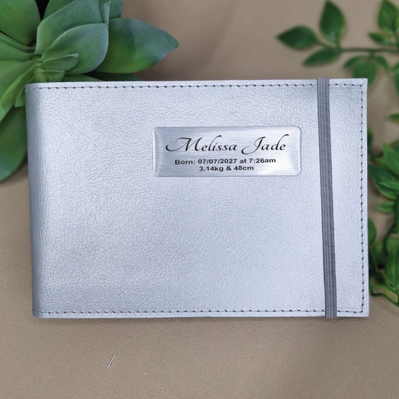 Personalised Baby Brag Photo Album - Silver