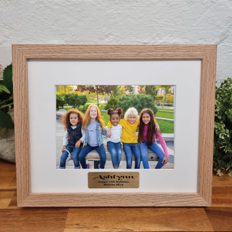 13th Birthday Photo Frame Natural Wood
