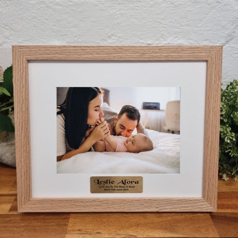 Baby Photo Frame Natural Wood