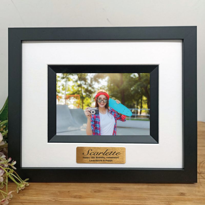 18th Birthday Personalised Photo Frame Silhouette Black 4x6 
