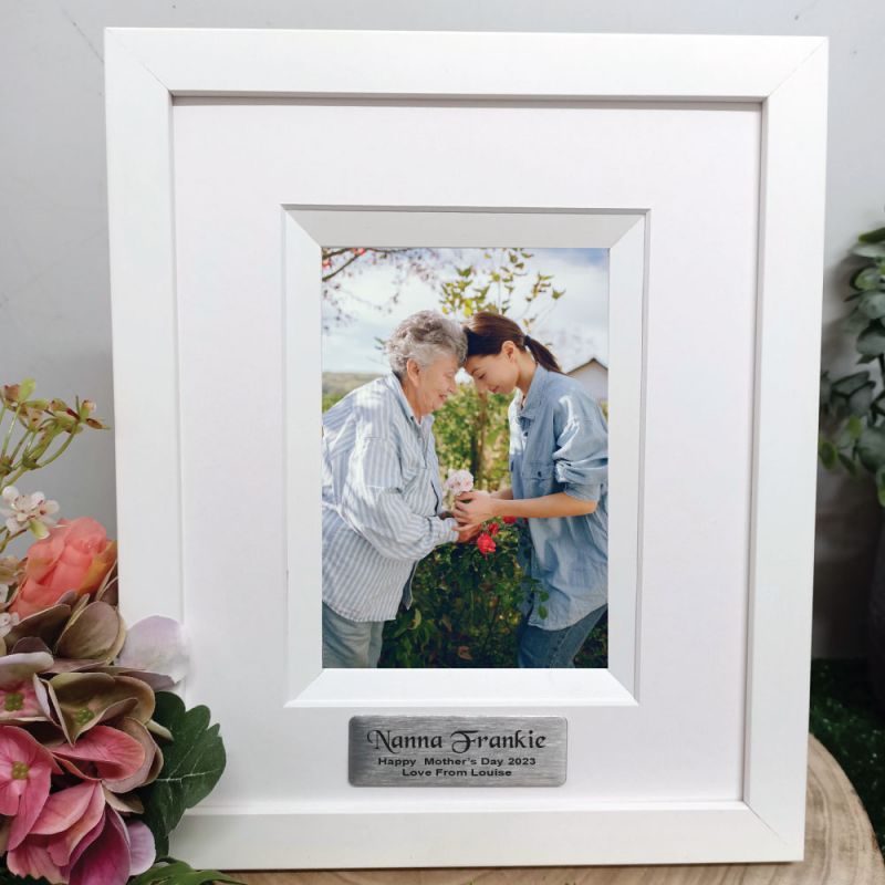 Nan Personalised Photo Frame Silhouette White 4x6 