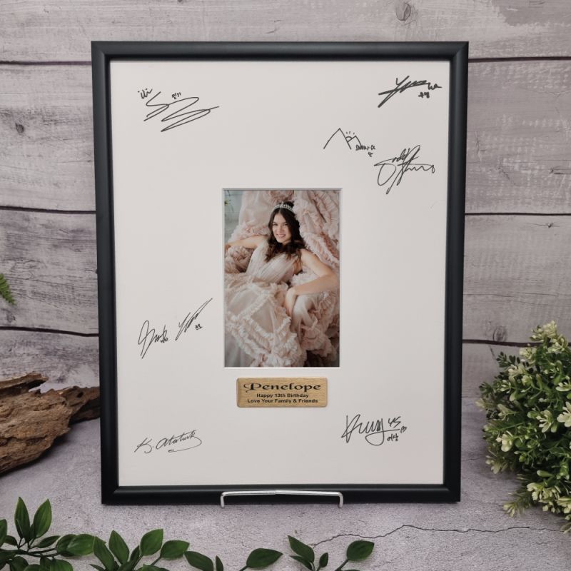 13th Birthday Black Signature Frame 4x6 Photo