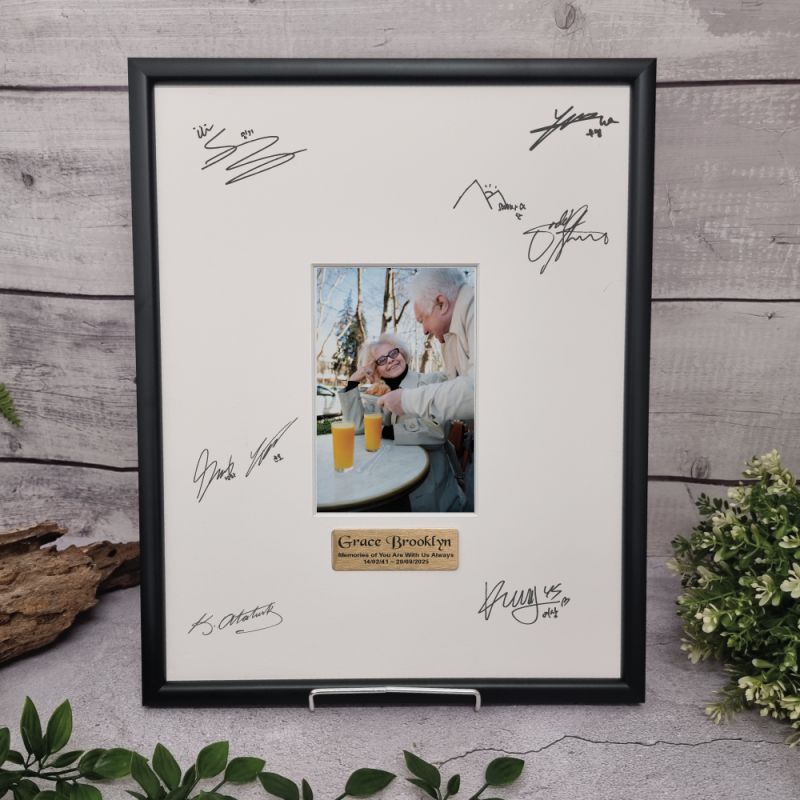 Black Memorial Signature Frame 4x6 Photo