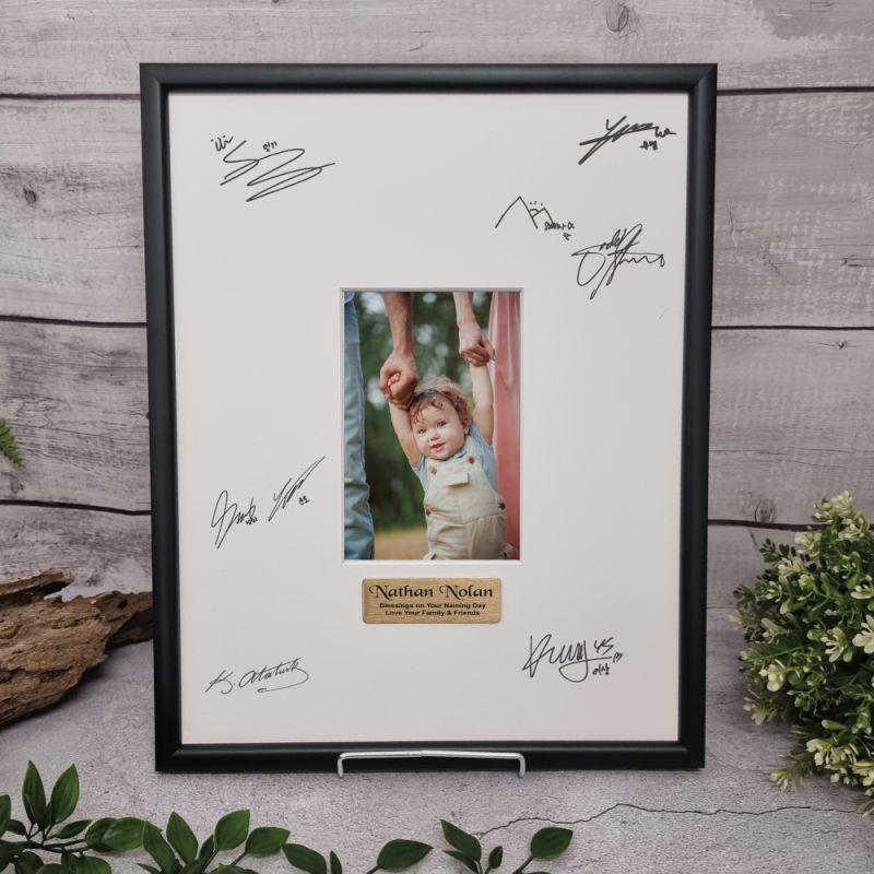Naming Day Black Signature Frame 4x6 Photo