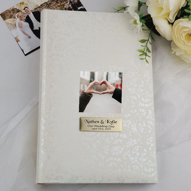 Personalised Cream Lace Wedding Photo Album - 300