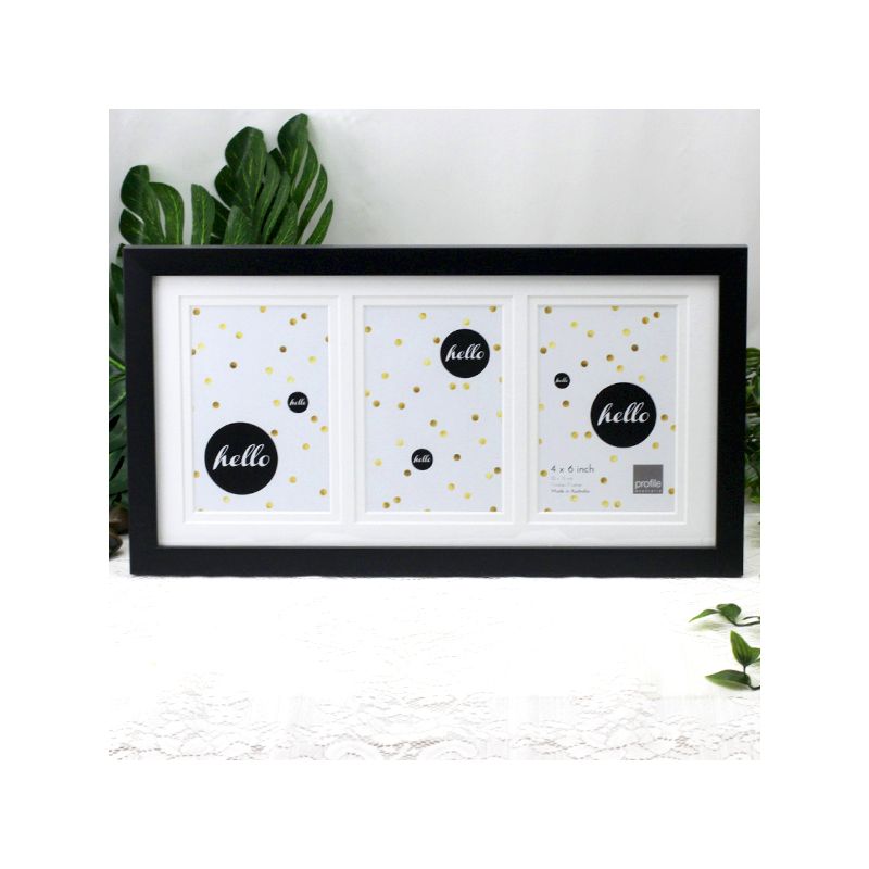 Black Timber Triple 4x6 Photo Frame