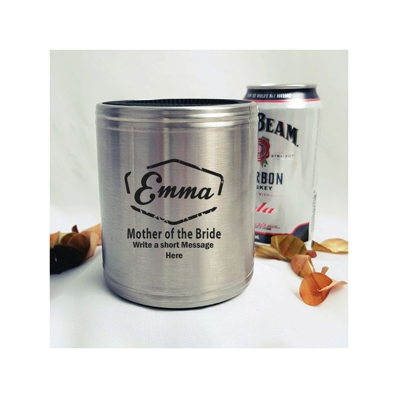 Mother Of The Bride Engraved Silver Can Cooler Personalised