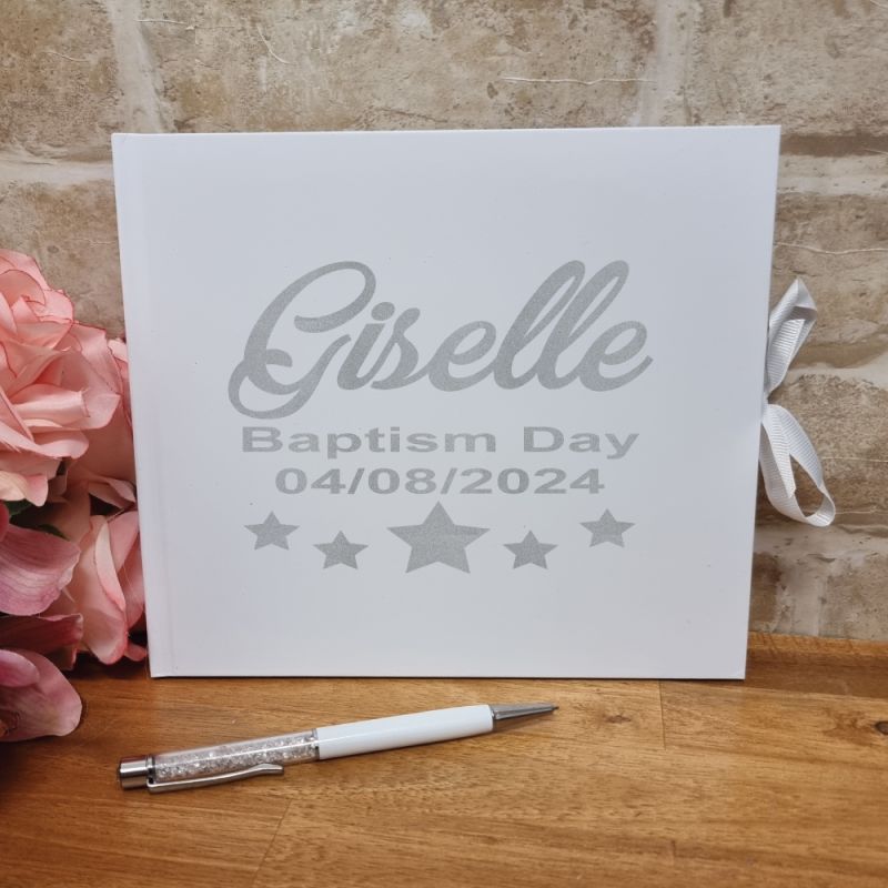 Personalised Baptism Guest Book & Pen