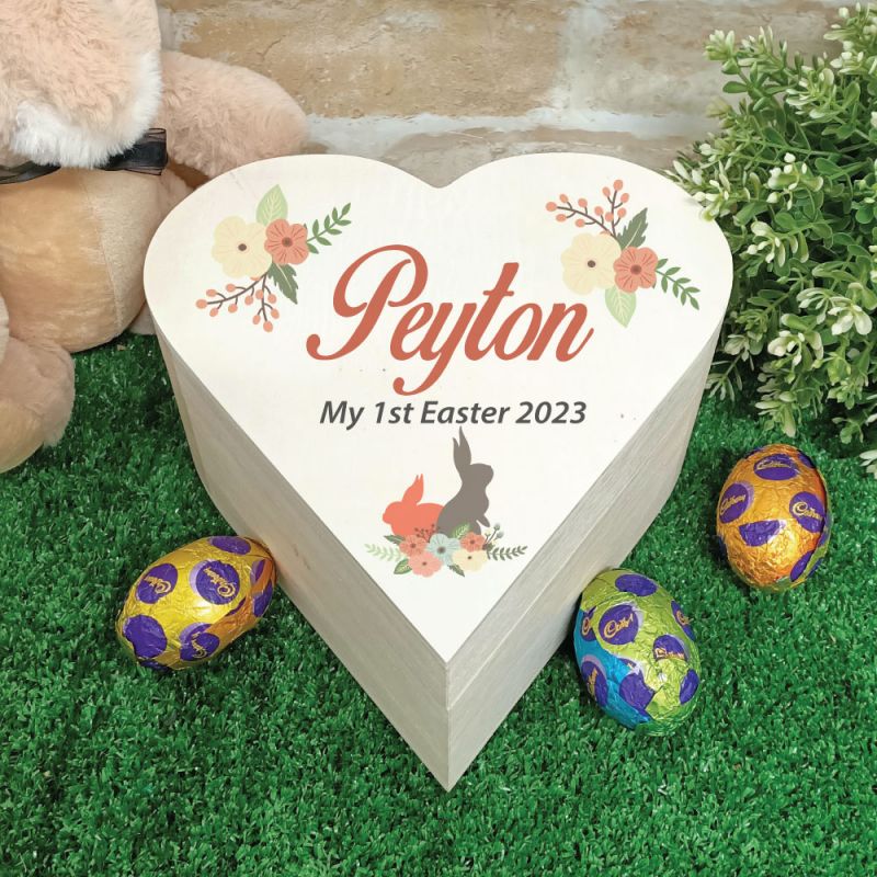 First Easter Heart Box - Vintage Rabbit