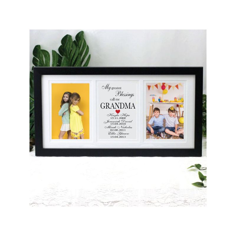 Grandma Black Frame Gallery Collage Typography Print