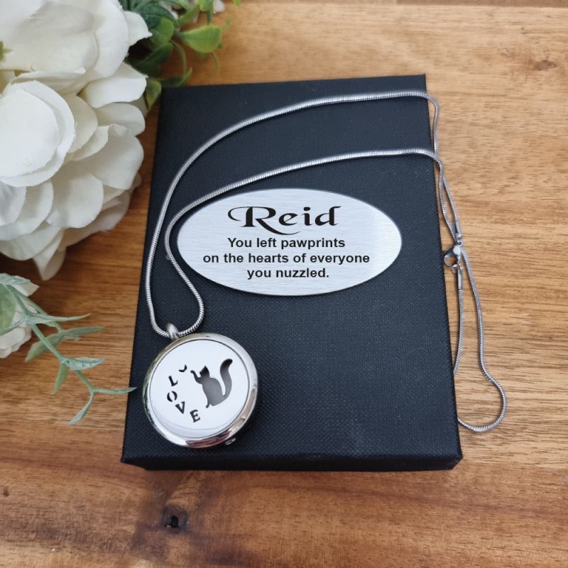 Cat Photo Urn Pendent Necklace in Personalised Box