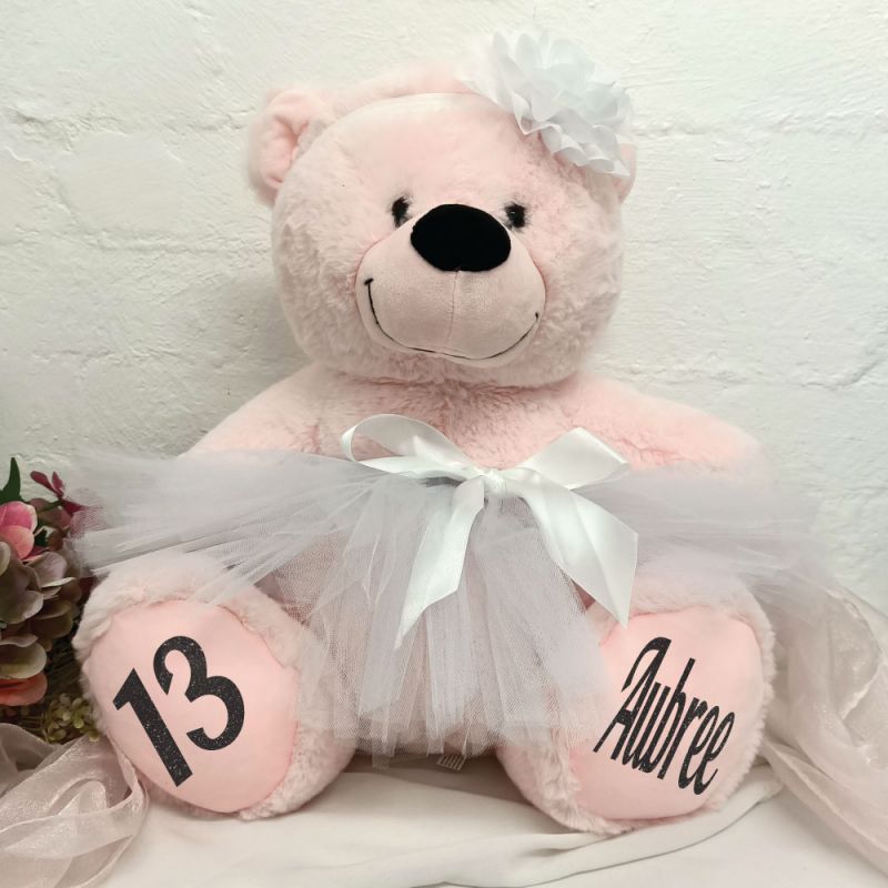 13th Birthday Ballerina Teddy Bear 40cm Light Pink