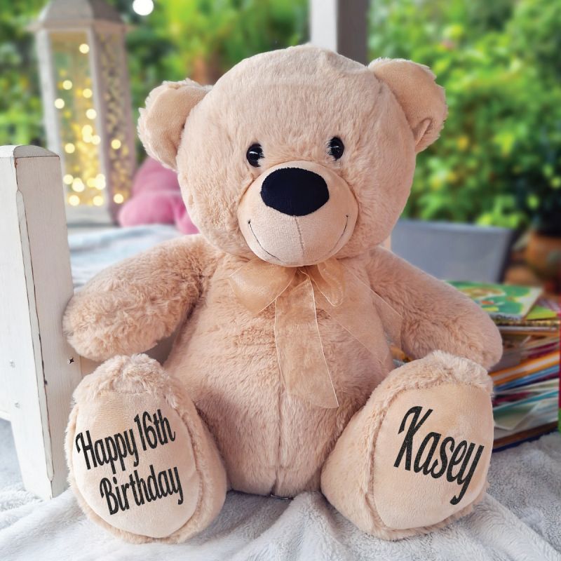 Personalised 16th Birthday Bear Cream 40cm