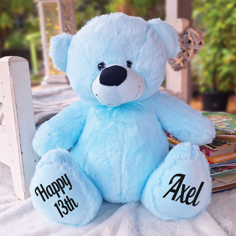 Personalised 13th Birthday Teddy Bear 40cm -Light Blue