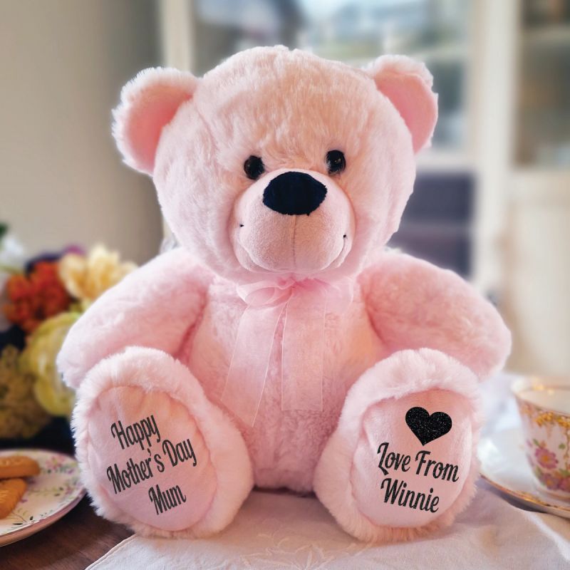 Love Mum Personalised Bear 30cm Plush Pink