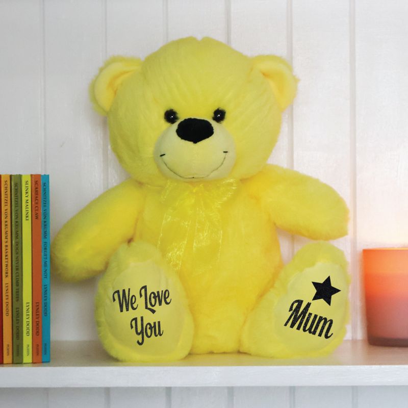 Love Mum Personalised Bear 30cm Yellow