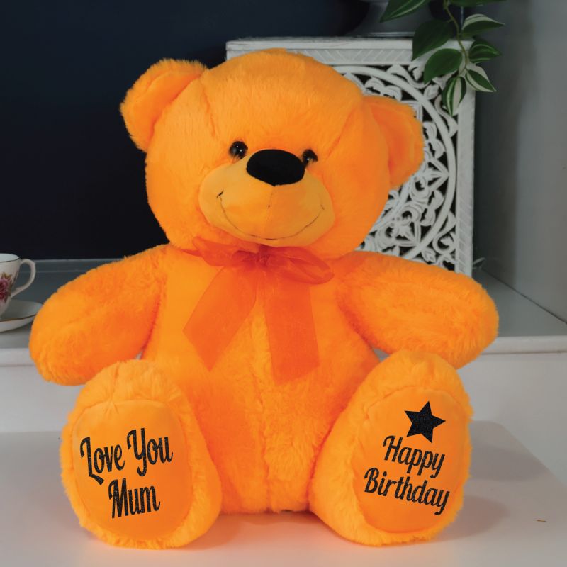 Personalised Mum Bear 40cm Orange Plush