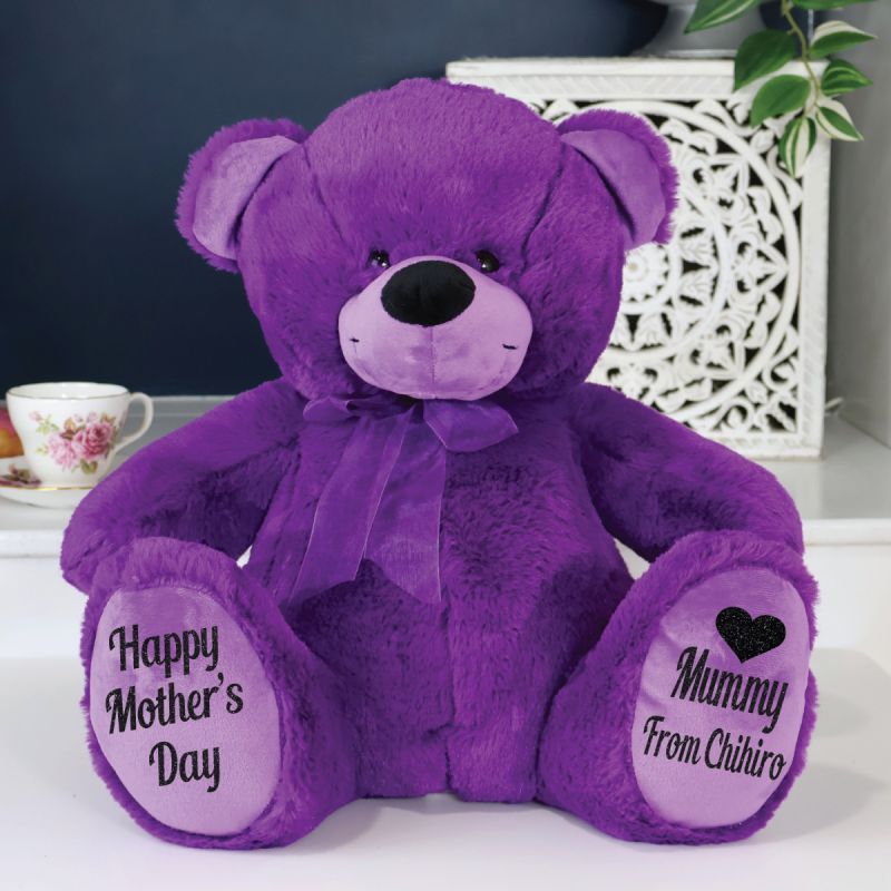 Mum Personalised Bear 40cm Purple Plush