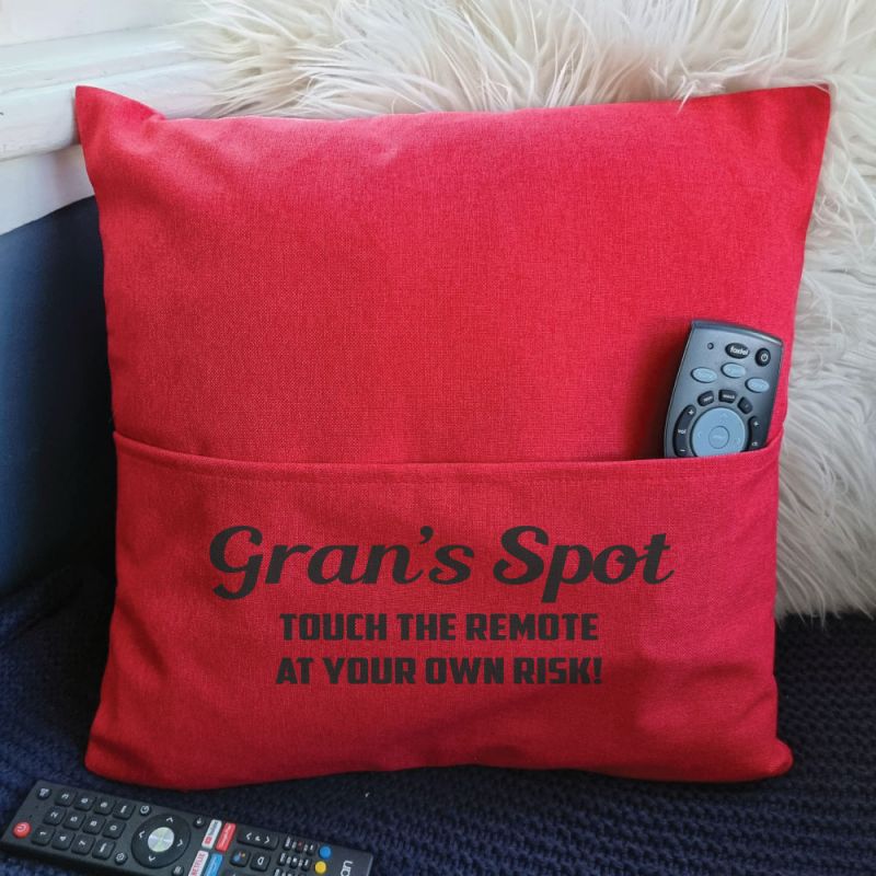Grandma Personalised Pocket Pillow Cover Red