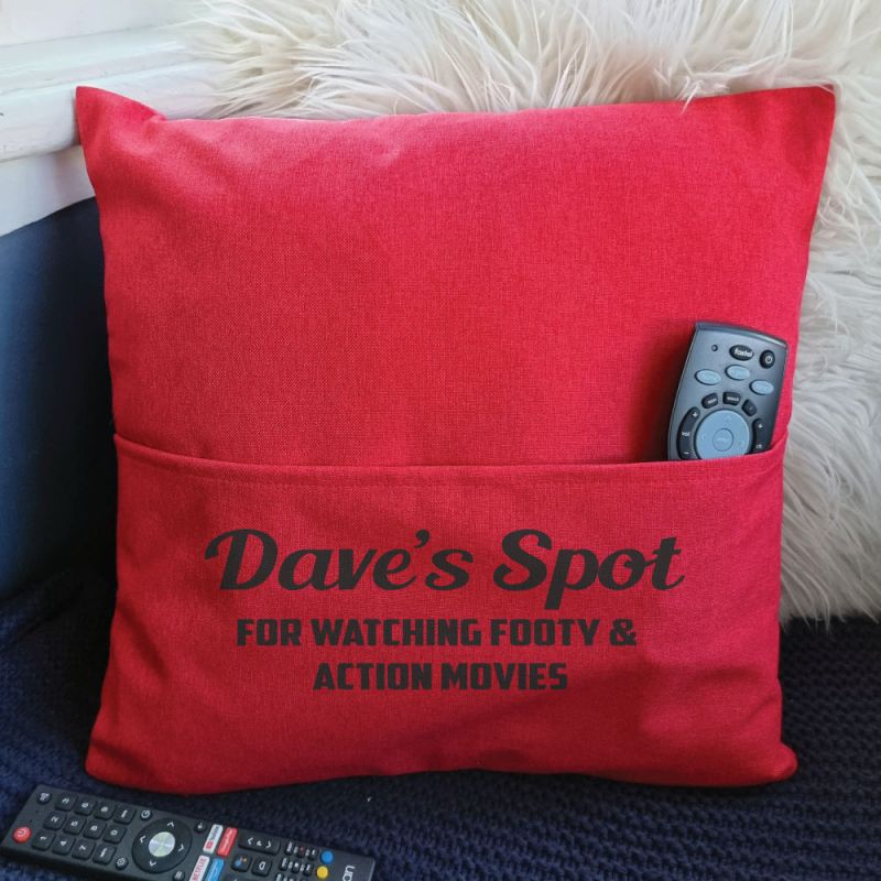 Personalised Pocket Pillow Cover Red