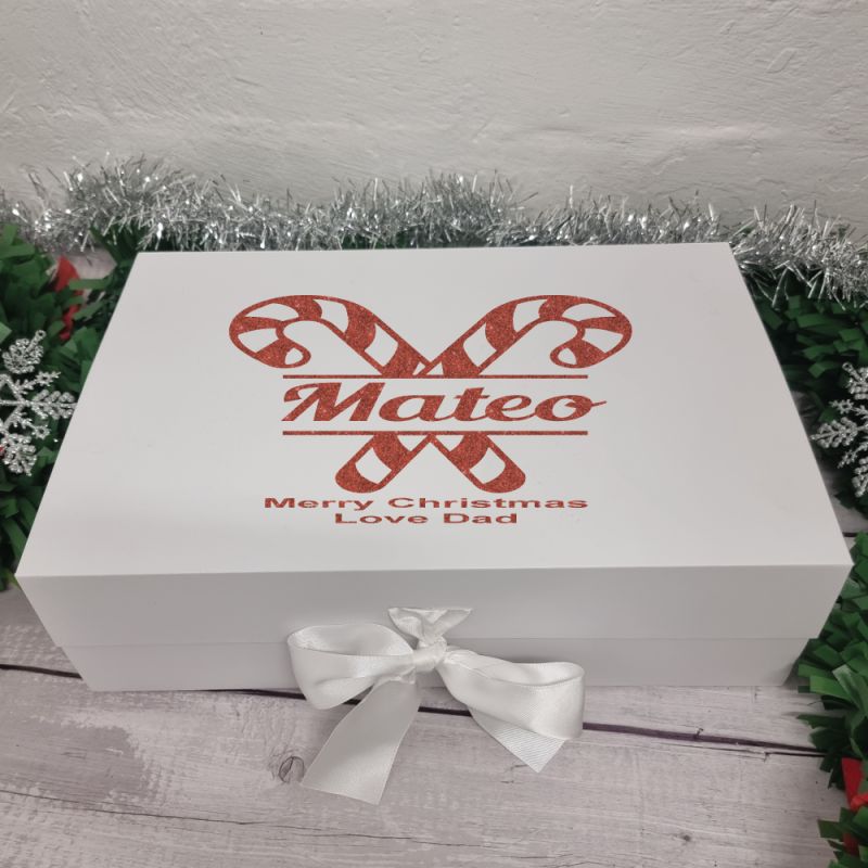 Personalised Christmas Box Candy Cane