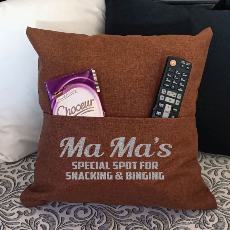 Grandma Personalised Tan Pocket Reading Pillow Cover