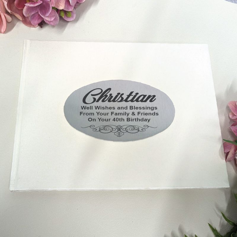 40th Birthday Guest Book A4 Cream