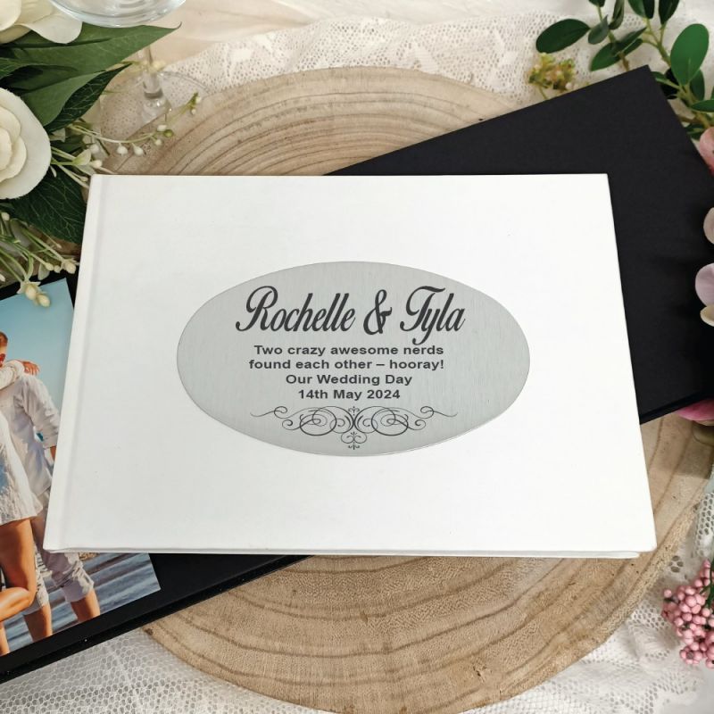 Personalised White Wedding Guest Book